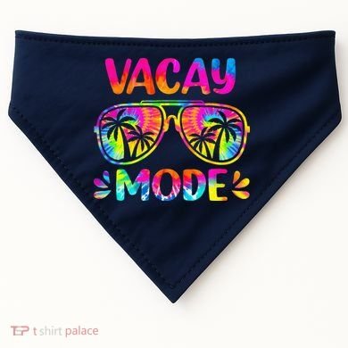 Vacay Mode Palm Tree Beach Vacation Summer Getaway Holiday USA-Made Doggie Bandana
