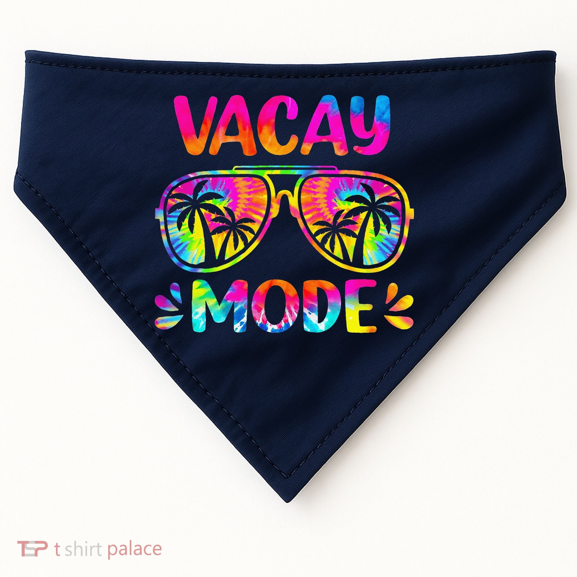 Vacay Mode Palm Tree Beach Vacation Summer Getaway Holiday USA-Made Doggie Bandana
