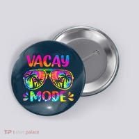 Vacay Mode Palm Tree Beach Vacation Summer Getaway Holiday Button thumb 0