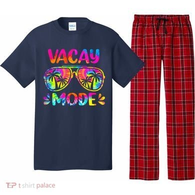 Vacay Mode Palm Tree Beach Vacation Summer Getaway Holiday Pajama Set
