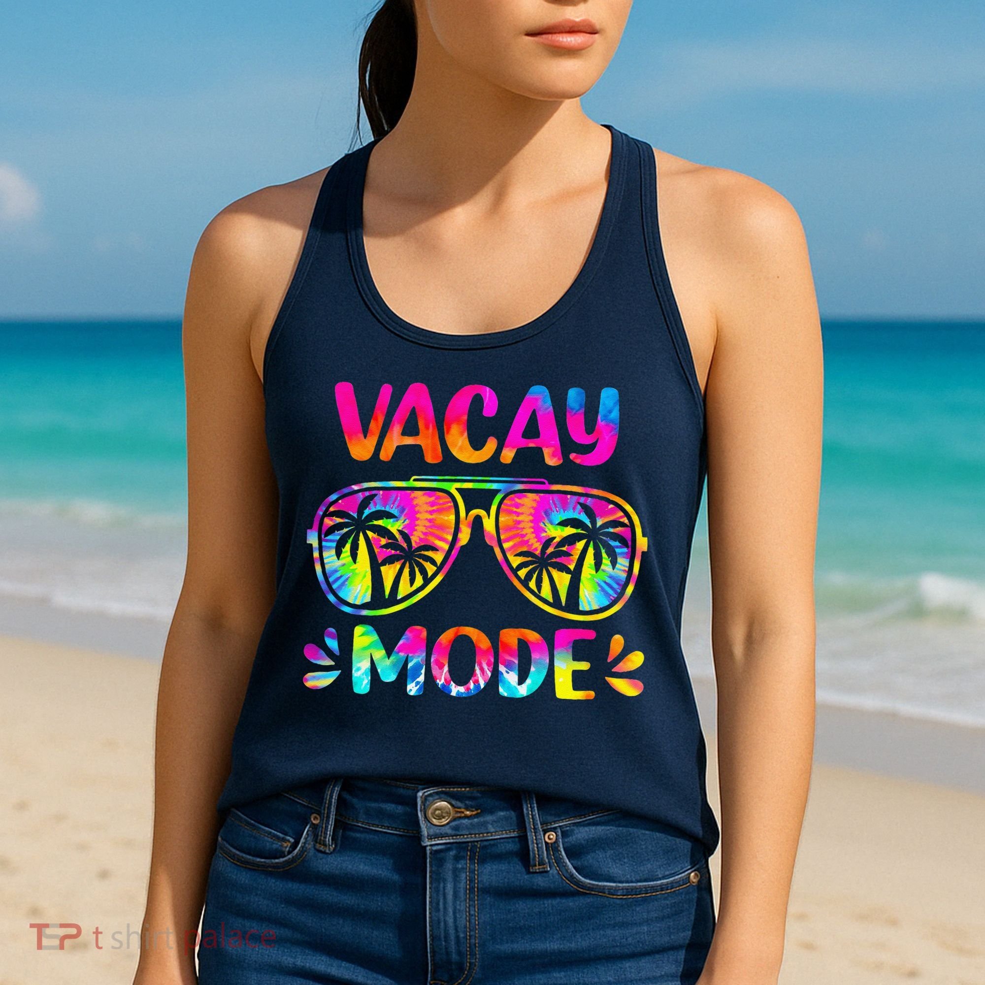 Vacay Mode Palm Tree Beach Vacation Summer Getaway Holiday Women's Tank Top