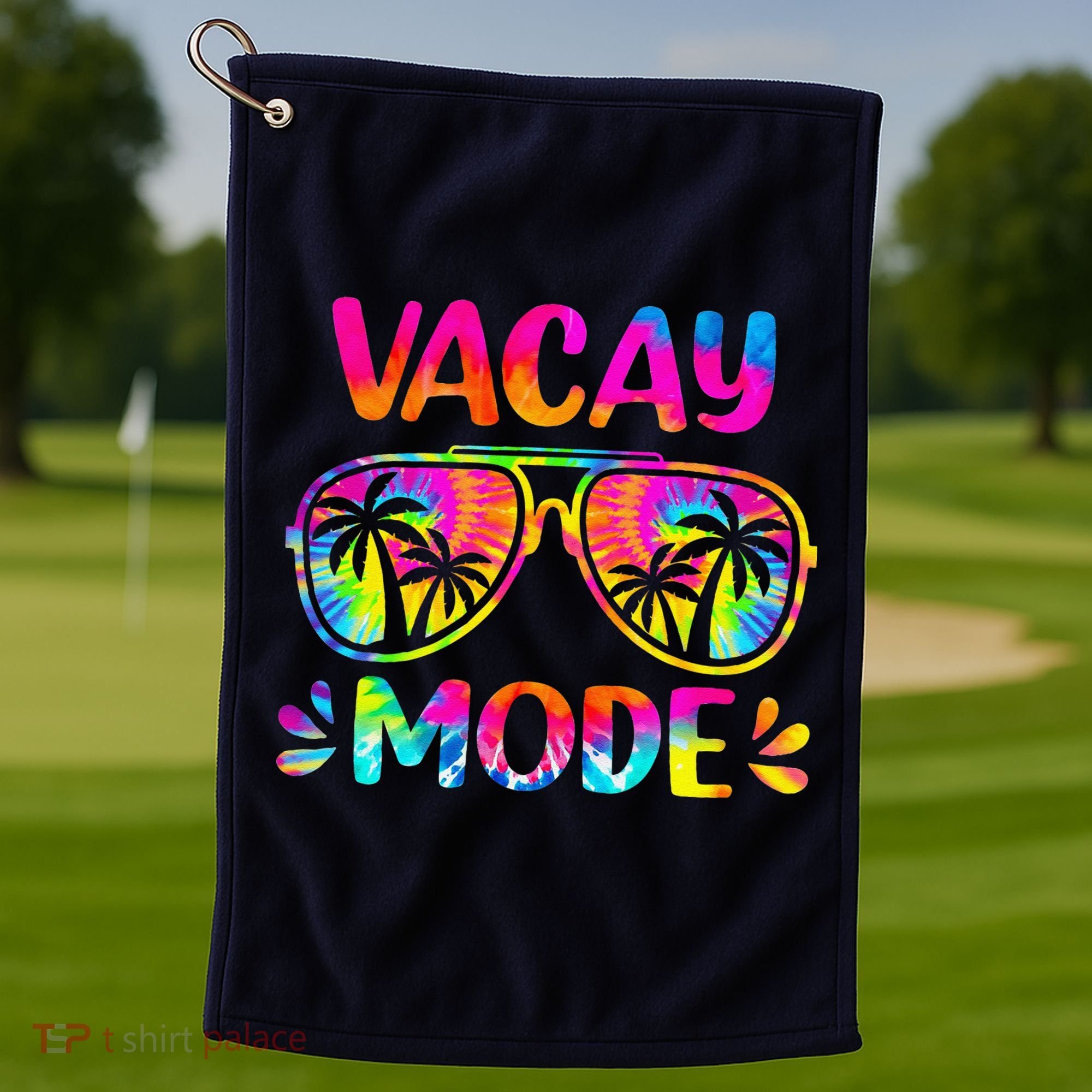 Vacay Mode Palm Tree Beach Vacation Summer Getaway Holiday Golf Towel