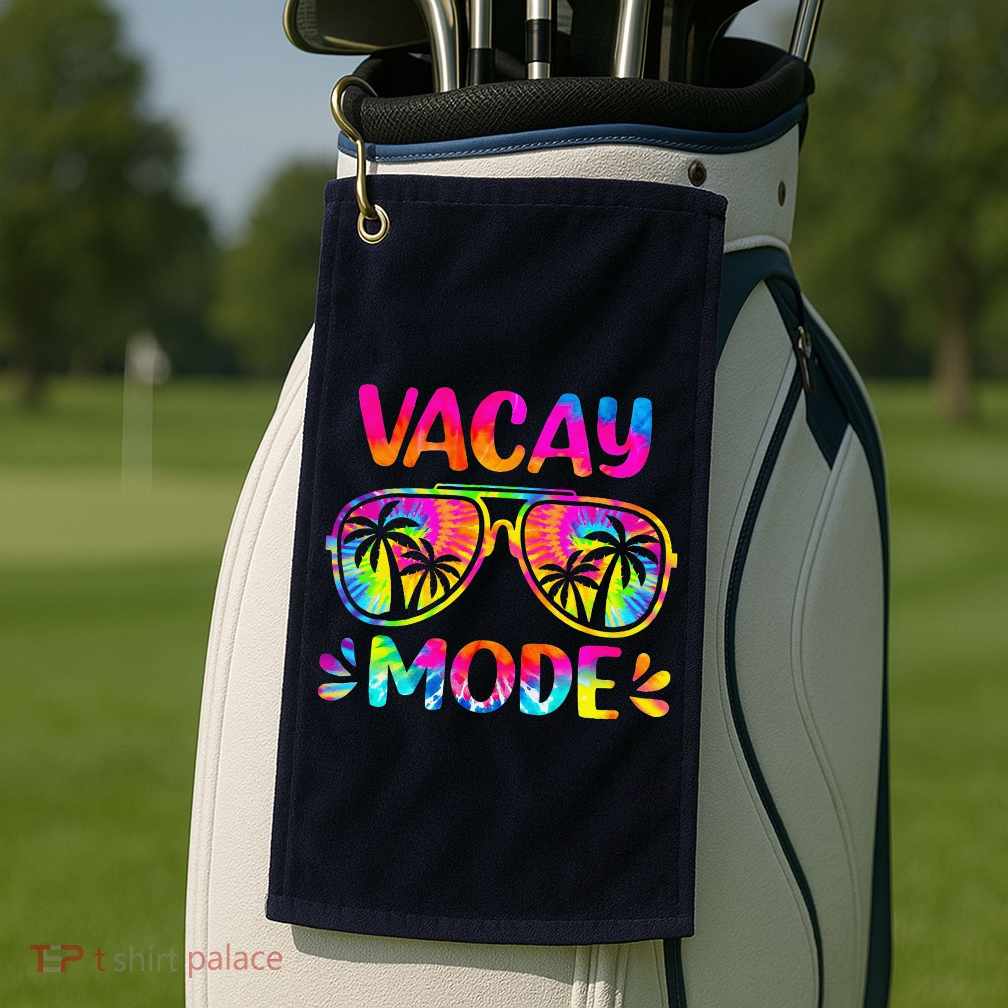 Vacay Mode Palm Tree Beach Vacation Summer Getaway Holiday Golf Towel
