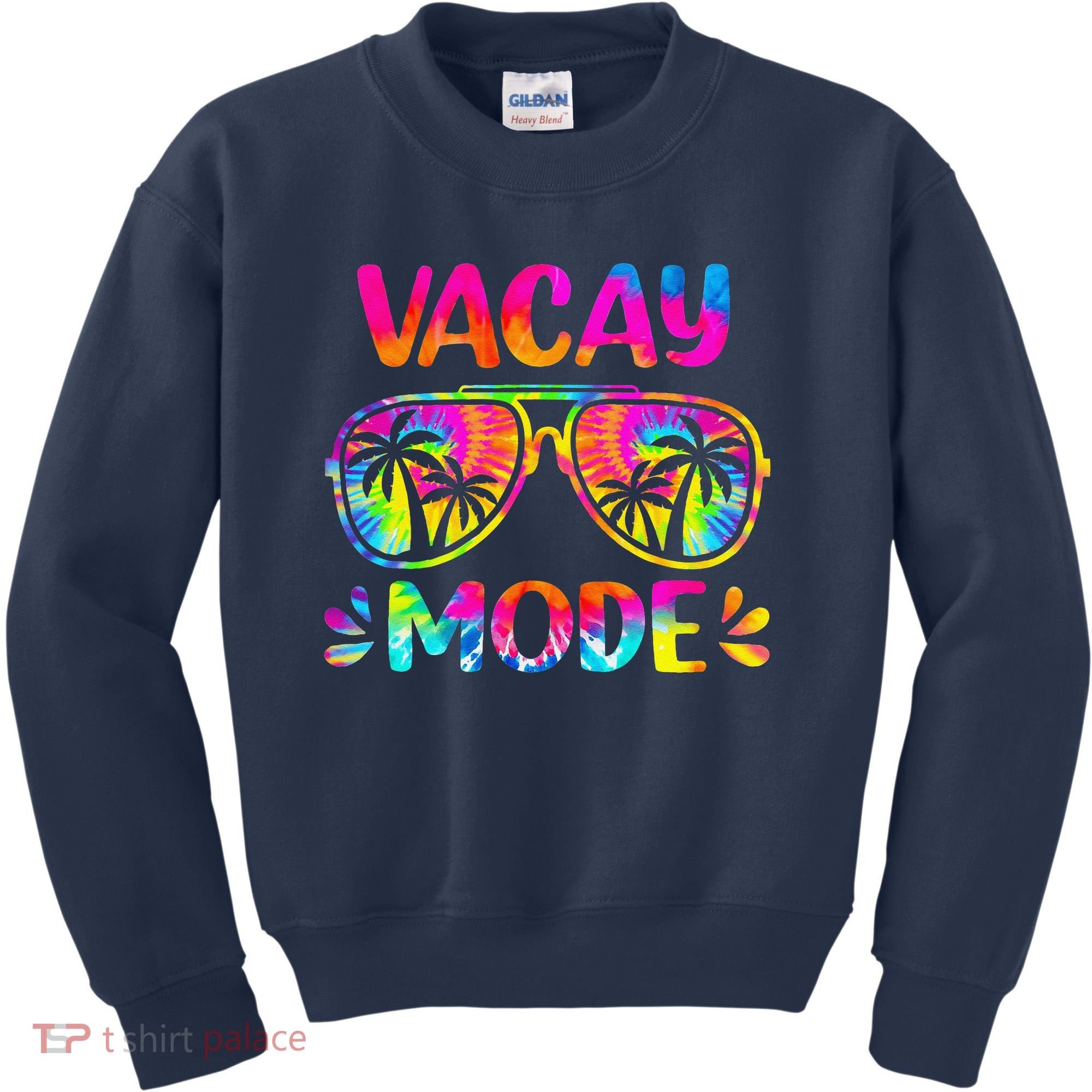 Vacay Mode Palm Tree Beach Vacation Summer Getaway Holiday Kids Sweatshirt