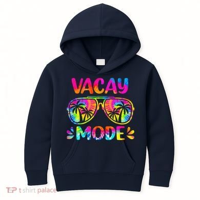 Vacay Mode Palm Tree Beach Vacation Summer Getaway Holiday Kids Hoodie