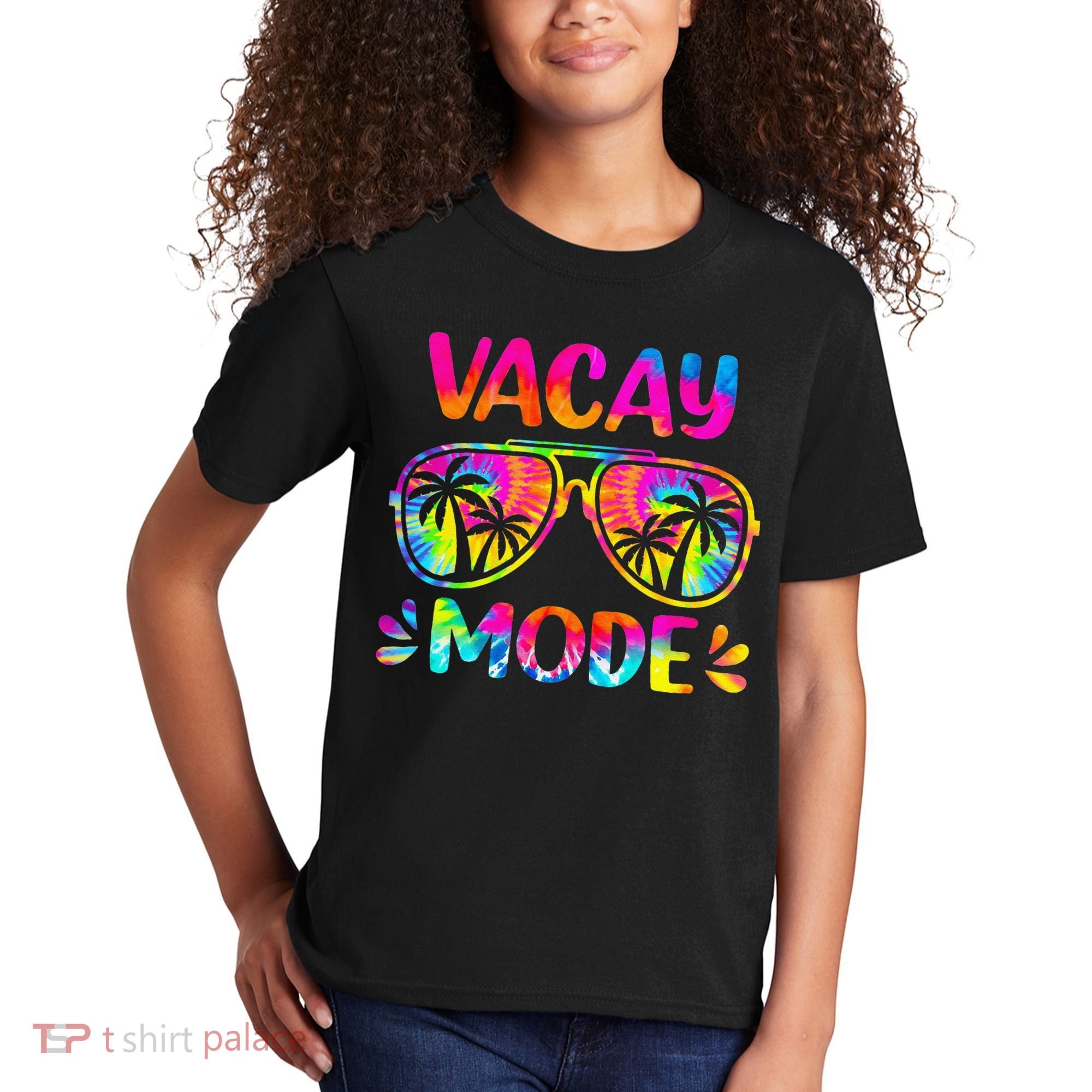 Vacay Mode Palm Tree Beach Vacation Summer Getaway Holiday Kids T-Shirt