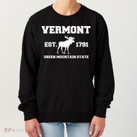Vermont Moose Souvenir Est 1791 Green Mountain Women's Sweatshirt thumb 0