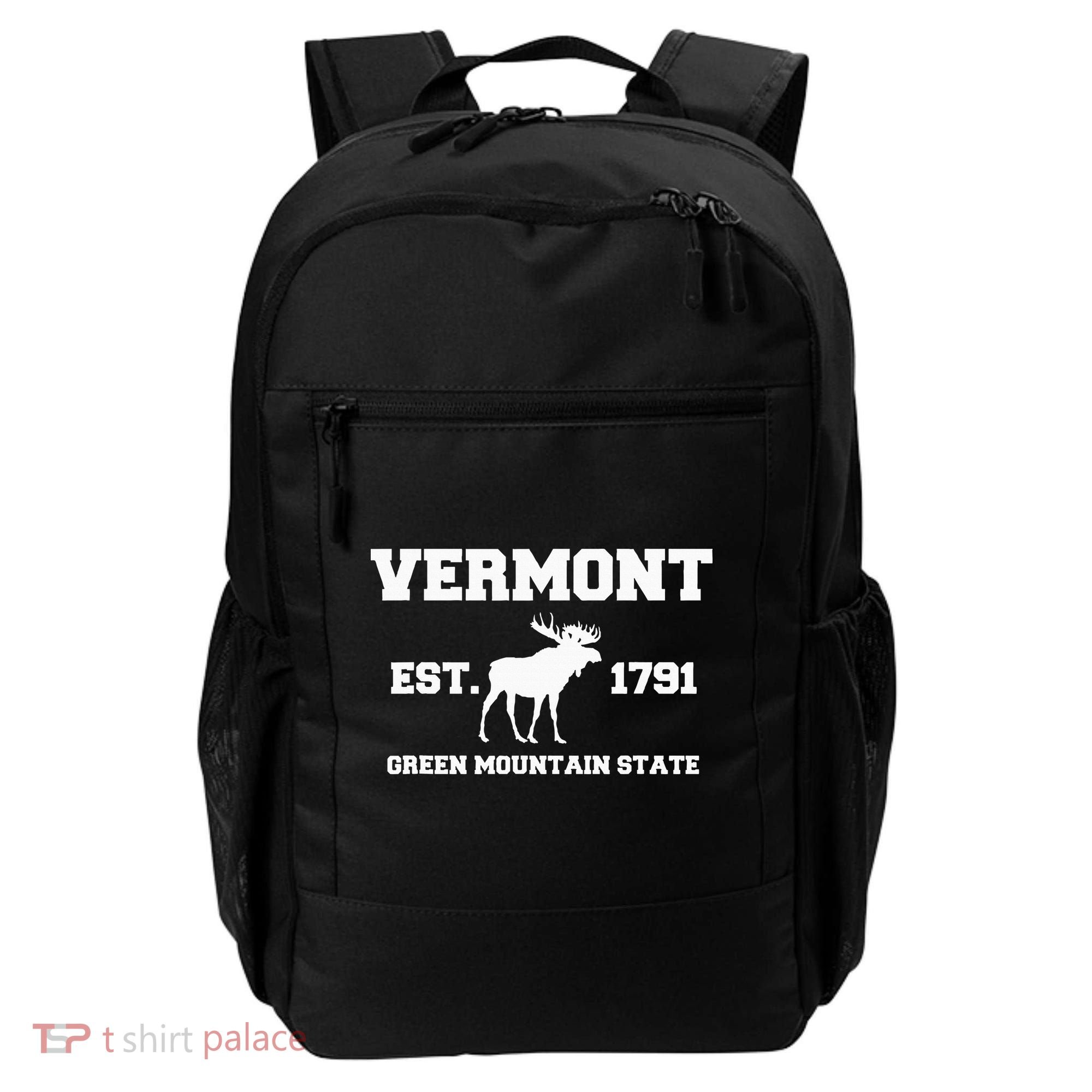 Vermont Moose Souvenir Est 1791 Green Mountain Backpack