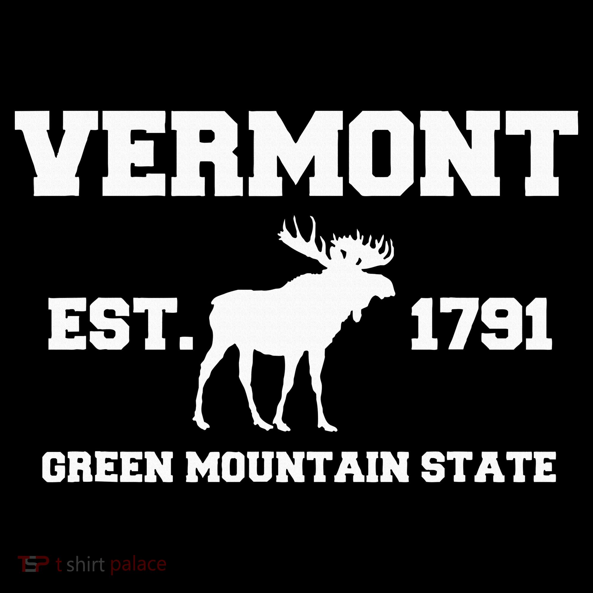 Vermont Moose Souvenir Est 1791 Green Mountain Women's Hoodie