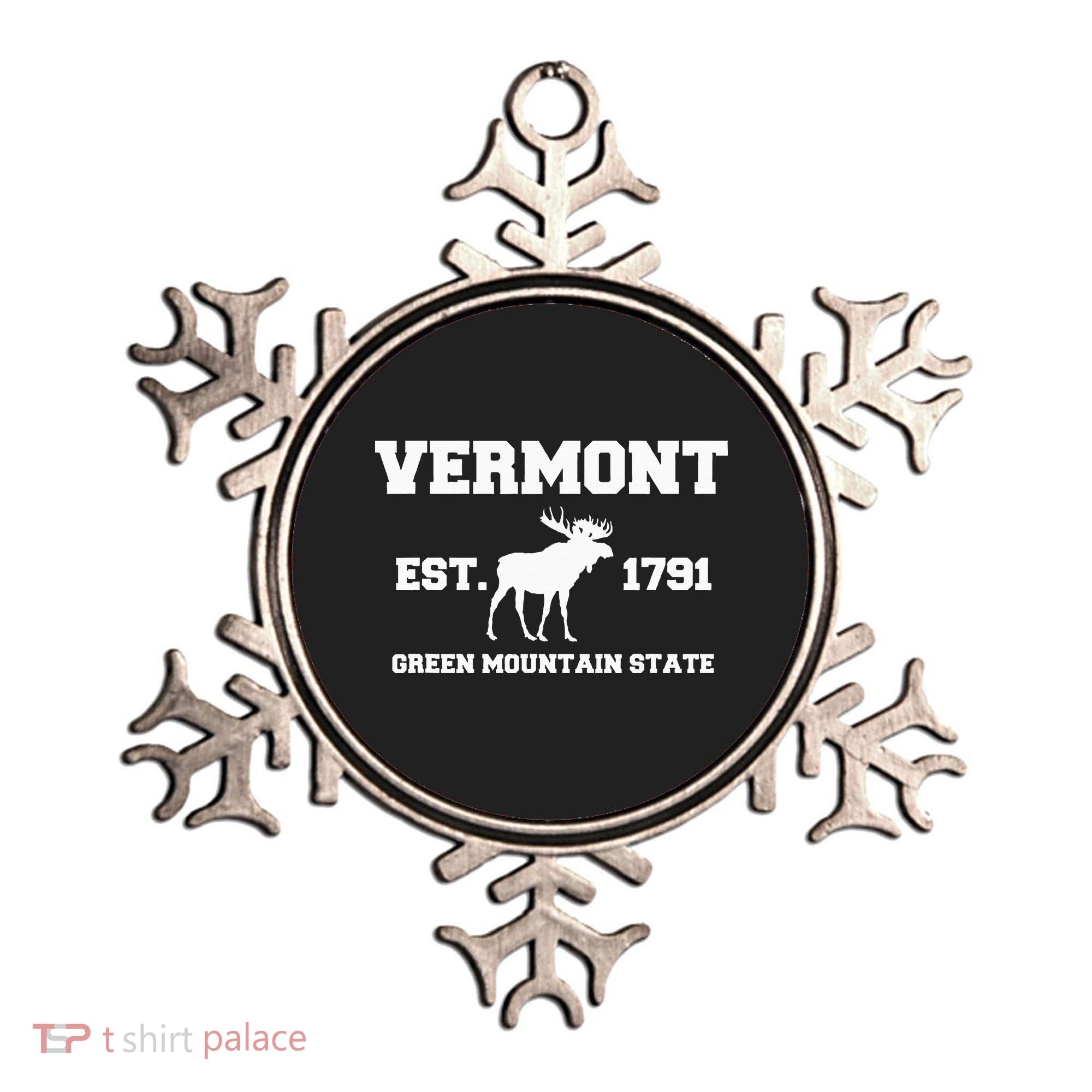 Vermont Moose Souvenir Est 1791 Green Mountain Ornament