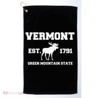 Vermont Moose Souvenir Est 1791 Green Mountain Golf Towel thumb 0