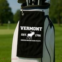 Vermont Moose Souvenir Est 1791 Green Mountain Golf Towel thumb 2