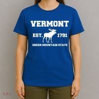 Vermont Moose Souvenir Est 1791 Green Mountain T-Shirt thumb 4