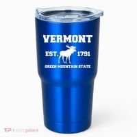 Vermont Moose Souvenir Est 1791 Green Mountain Tumbler thumb 0