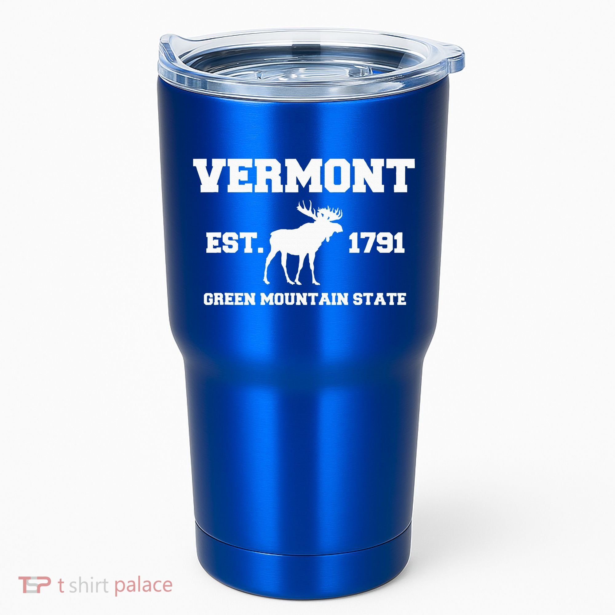 Vermont Moose Souvenir Est 1791 Green Mountain Tumbler