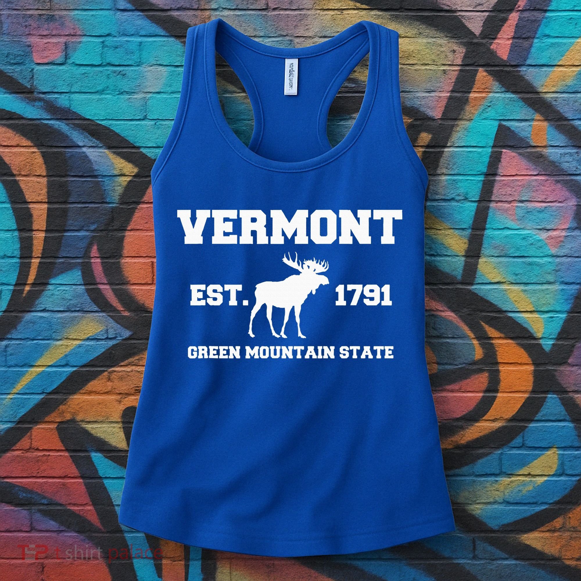 Vermont Moose Souvenir Est 1791 Green Mountain Women's Tank Top