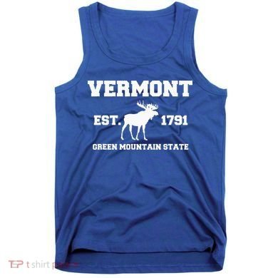 Vermont Moose Souvenir Est 1791 Green Mountain Tank Top