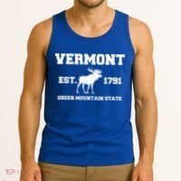 Vermont Moose Souvenir Est 1791 Green Mountain Tank Top thumb 3