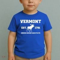 Vermont Moose Souvenir Est 1791 Green Mountain Toddler T-Shirt thumb 2