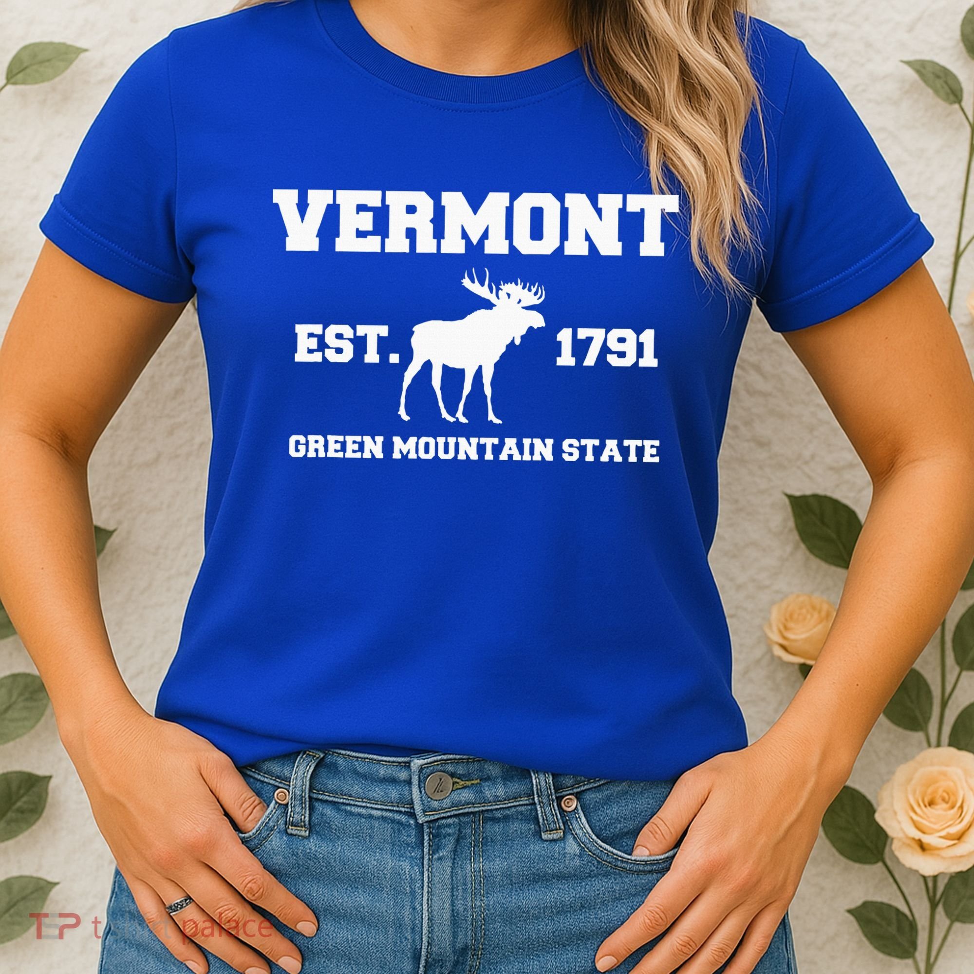 Vermont Moose Souvenir Est 1791 Green Mountain Women's T-Shirt