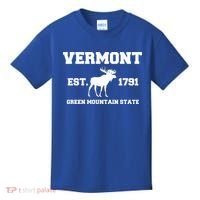 Vermont Moose Souvenir Est 1791 Green Mountain Kids T-Shirt thumb 0