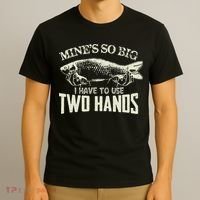Vintage Mines So Big I Have To Use Two Hands Funny Fishing T-Shirt thumb 3