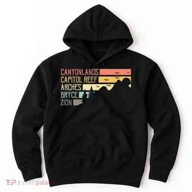 Vintage Moab Souvenir Big 5 Utah Mighty Five National Park Hoodie