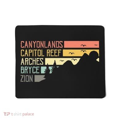 Vintage Moab Souvenir Big 5 Utah Mighty Five National Park Mousepad