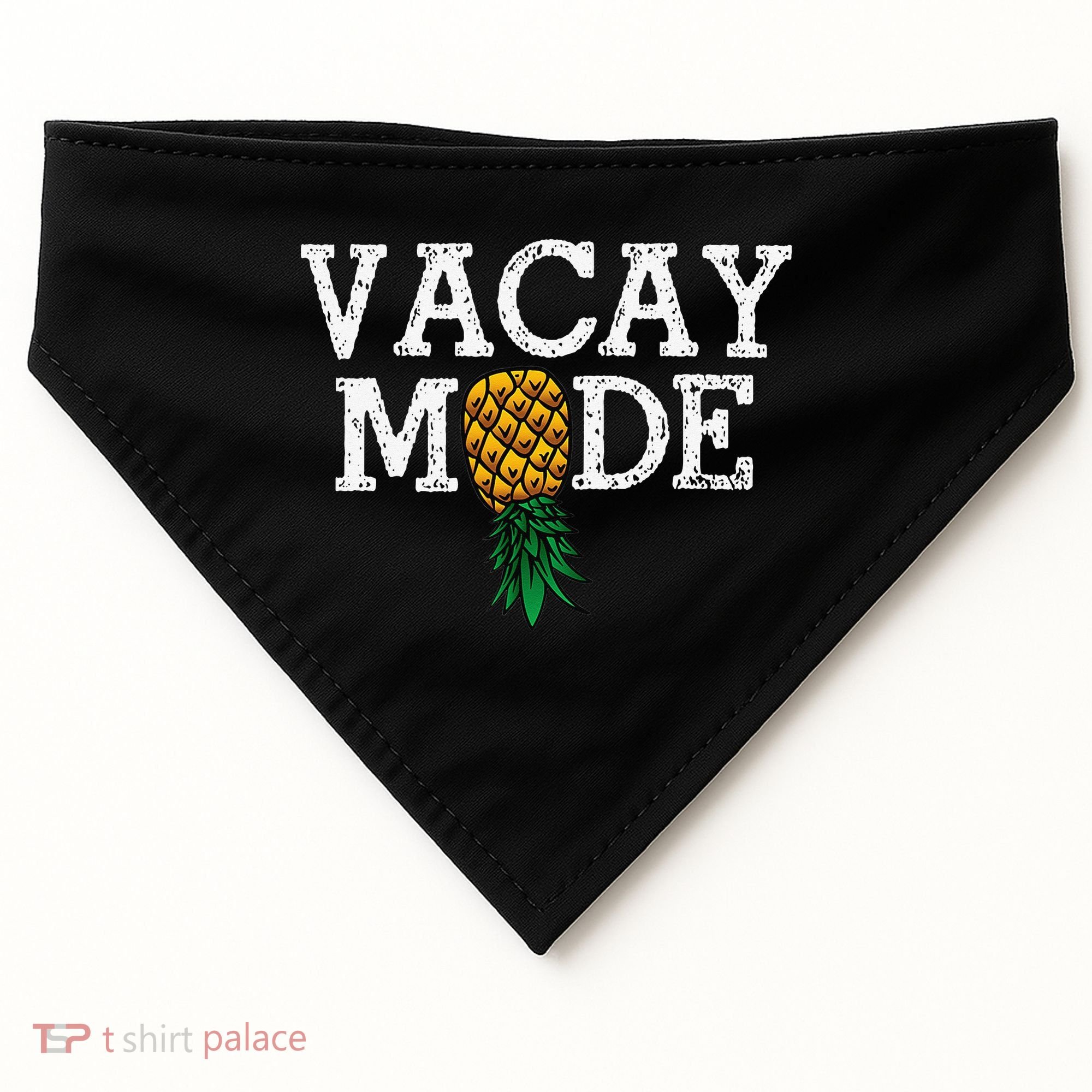Vacay Mode summer vacation upside down pineapple swinger USA-Made Doggie Bandana