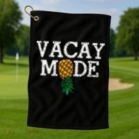 Vacay Mode summer vacation upside down pineapple swinger Golf Towel thumb 1