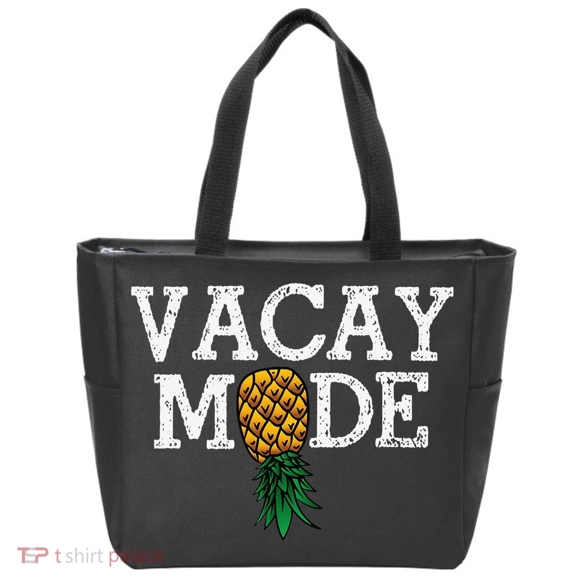Vacay Mode summer vacation upside down pineapple swinger Tote Bag