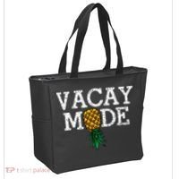 Vacay Mode summer vacation upside down pineapple swinger Tote Bag thumb 2