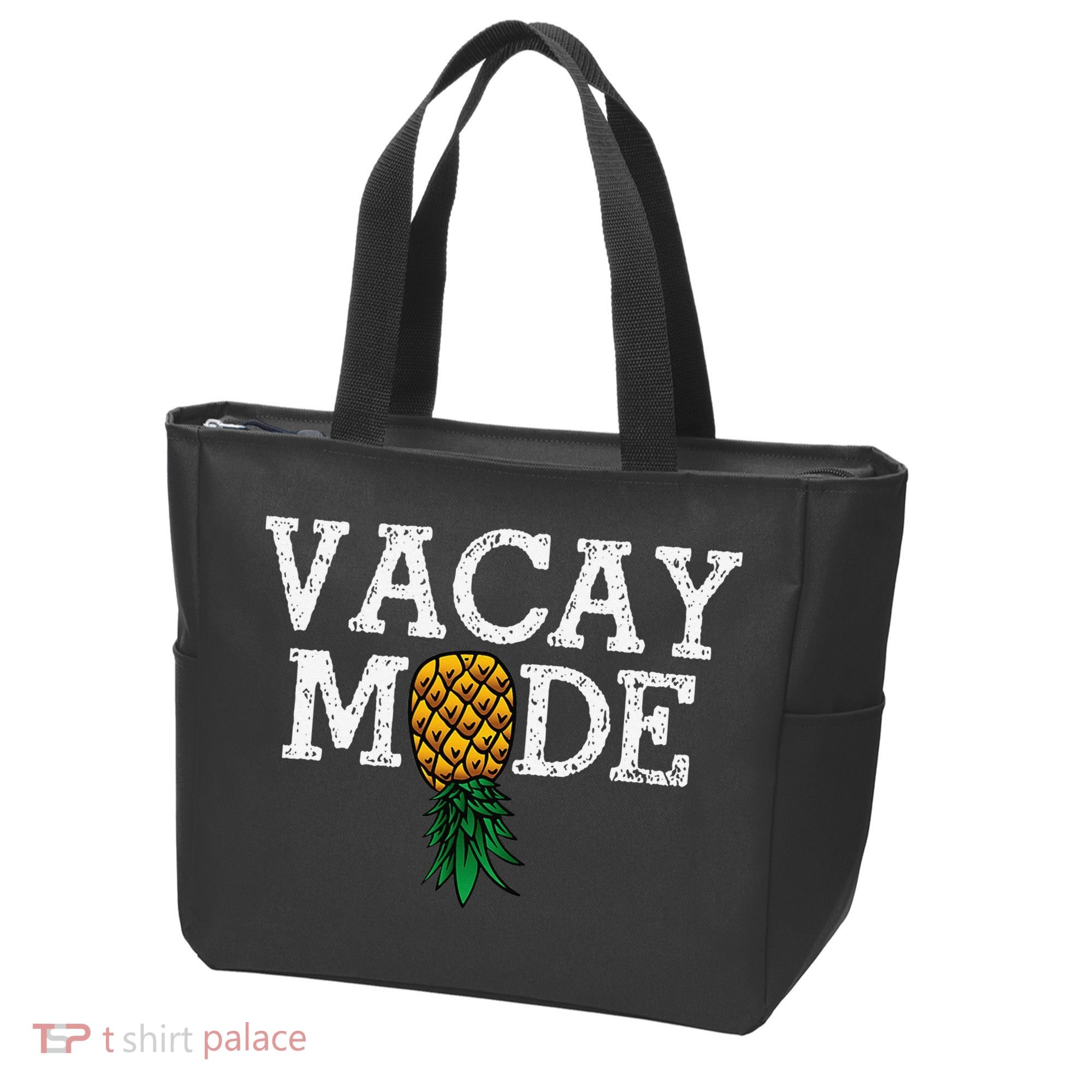 Vacay Mode summer vacation upside down pineapple swinger Tote Bag