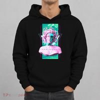 Vaporwave Medusa Statue with Skull Aesthetic Art Retro Hoodie thumb 0