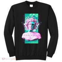 Vaporwave Medusa Statue with Skull Aesthetic Art Retro Sweatshirt thumb 0