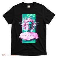 Vaporwave Medusa Statue with Skull Aesthetic Art Retro T-Shirt thumb 0