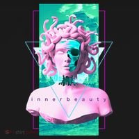 Vaporwave Medusa Statue with Skull Aesthetic Art Retro T-Shirt thumb 7