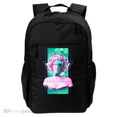 Vaporwave Medusa Statue with Skull Aesthetic Art Retro Backpack