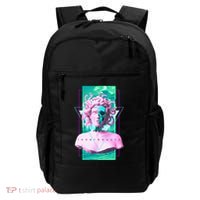Vaporwave Medusa Statue with Skull Aesthetic Art Retro Backpack thumb 0