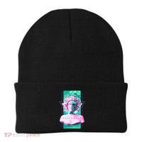 Vaporwave Medusa Statue with Skull Aesthetic Art Retro Beanie thumb 0