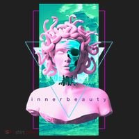 Vaporwave Medusa Statue with Skull Aesthetic Art Retro Beanie thumb 2