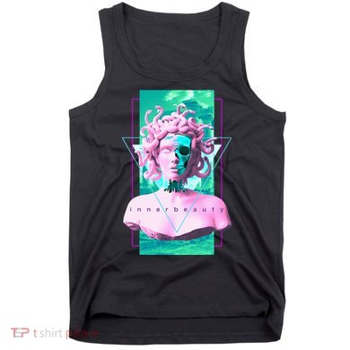 Vaporwave Medusa Statue with Skull Aesthetic Art Retro Tank Top
