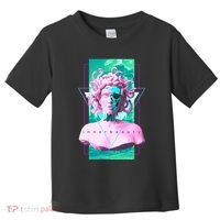 Vaporwave Medusa Statue with Skull Aesthetic Art Retro Toddler T-Shirt thumb 0