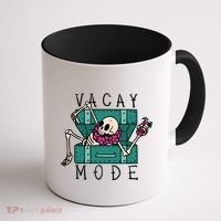 Vacay Mode Skeleton Coffee Mug thumb 1