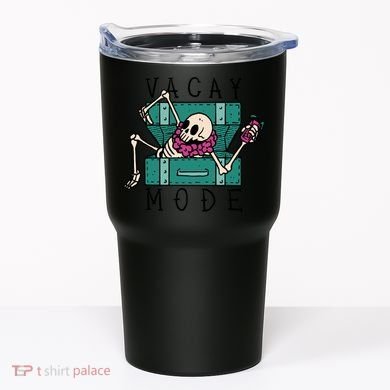 Vacay Mode Skeleton Tumbler