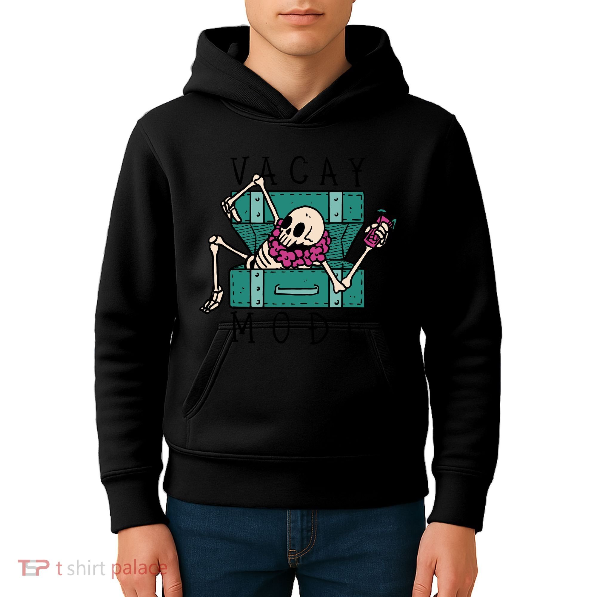 Vacay Mode Skeleton Kids Hoodie