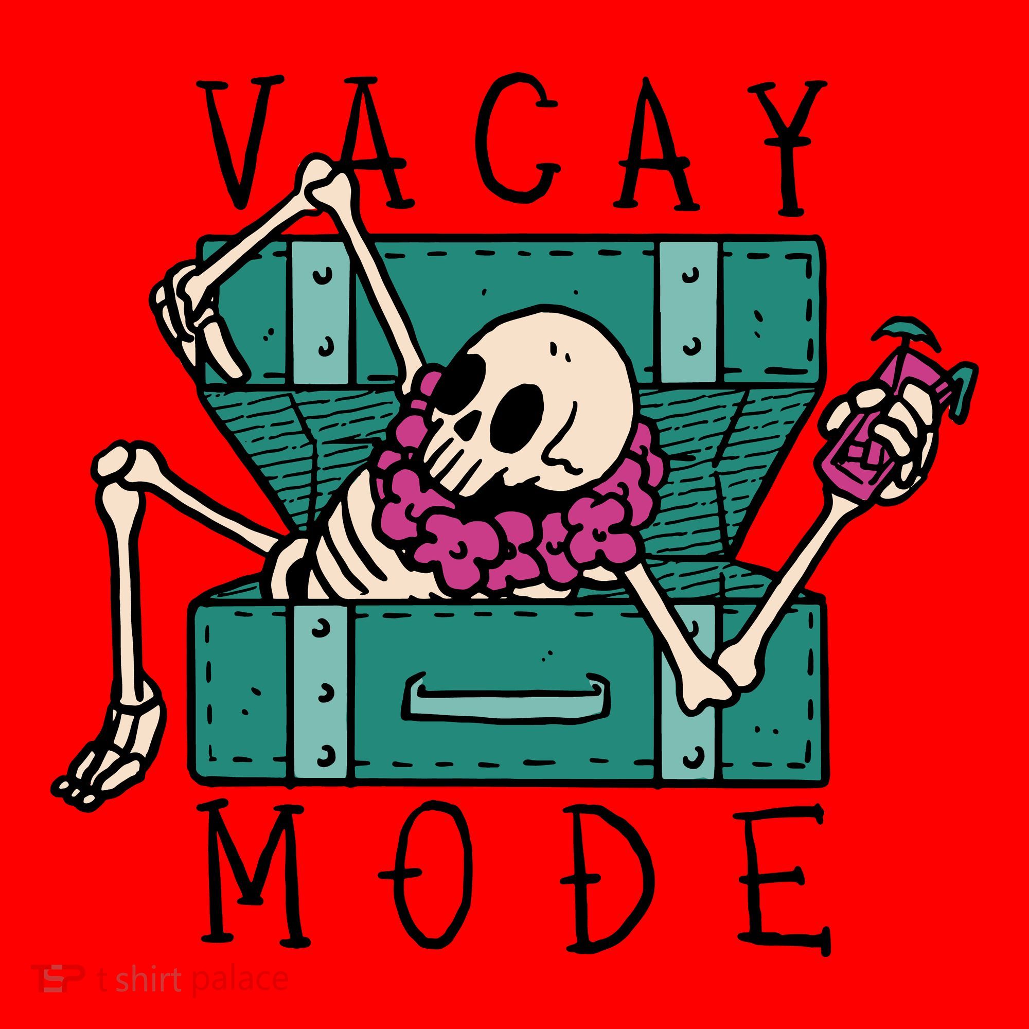Vacay Mode Skeleton Santa Hat