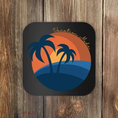 Vacation Mode Sunset Beach Coaster