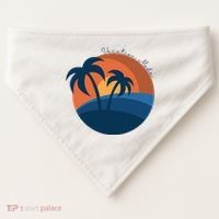 Vacation Mode Sunset Beach USA-Made Doggie Bandana thumb 0