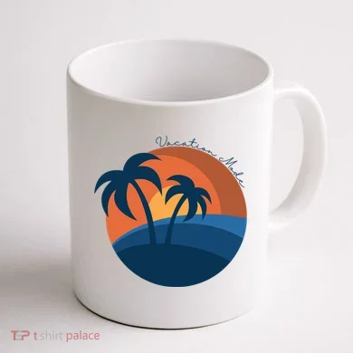 Vacation Mode Sunset Beach Coffee Mug back